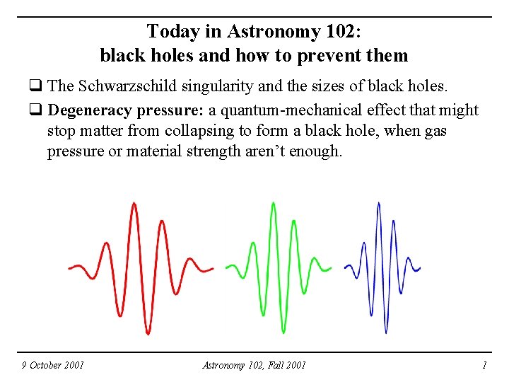 Today in Astronomy 102: black holes and how to prevent them q The Schwarzschild
