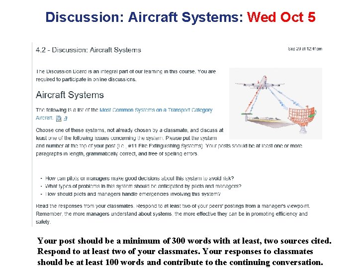 Discussion: Aircraft Systems: Wed Oct 5 Your post should be a minimum of 300