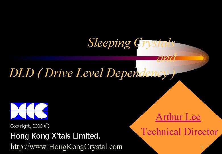 Sleeping Crystals and DLD ( Drive Level Dependency ) Copyright, 2000 © Hong Kong