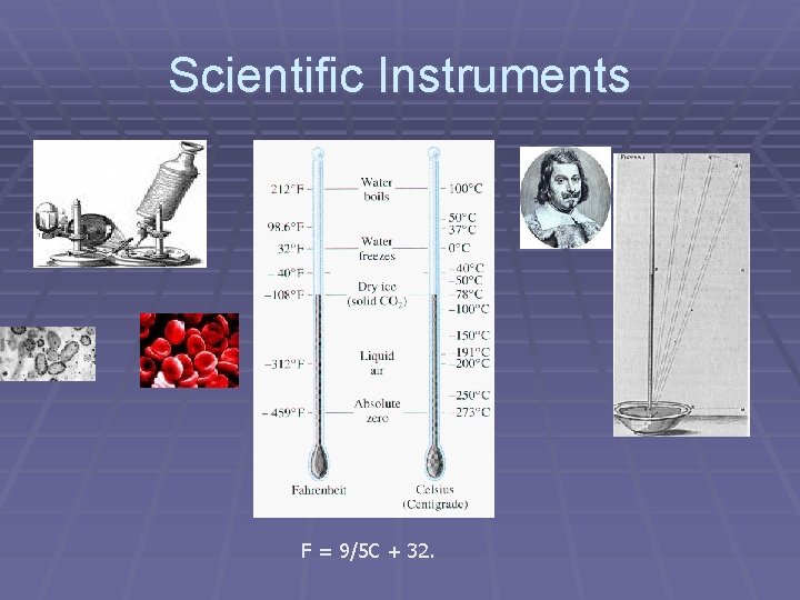 Scientific Instruments F = 9/5 C + 32. 