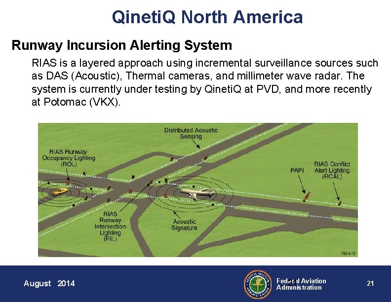 Qineti. Q North America Runway Incursion Alerting System RIAS is a layered approach using