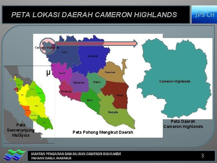 PETA LOKASI DAERAH CAMERON HIGHLANDS Peta Semenanjung Malaysia JPS CH Peta Daerah Cameron Highlands