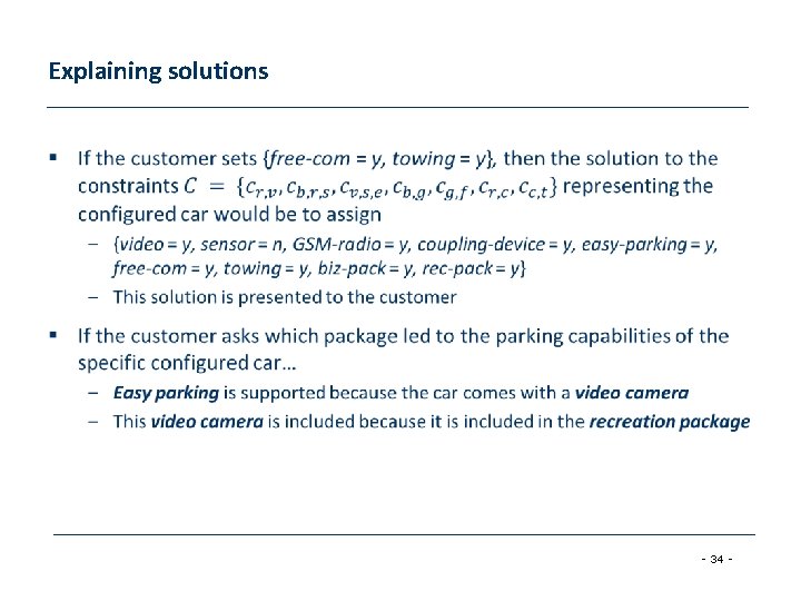 Explaining solutions § - 34 - 