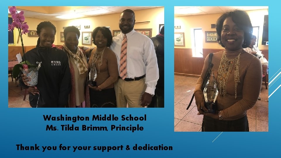 Washington Middle School Ms. Tilda Brimm, Principle Thank you for your support & dedication