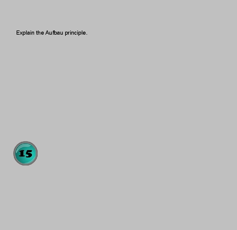 Explain the Aufbau principle. 