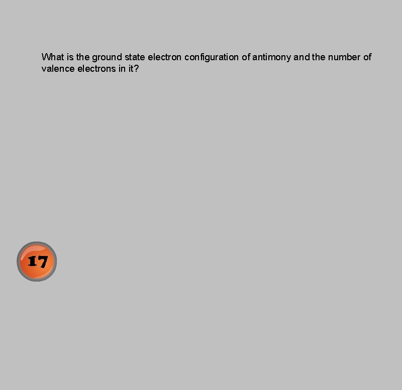 What is the ground state electron configuration of antimony and the number of valence