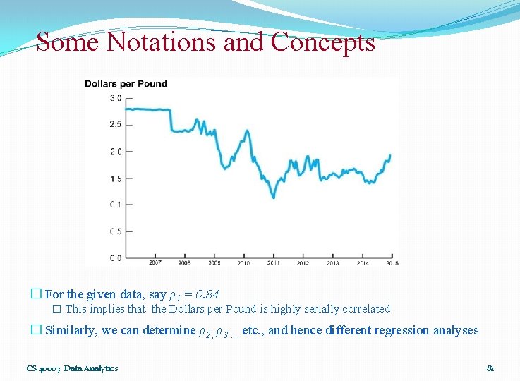 Some Notations and Concepts � For the given data, say ρ1 = 0. 84