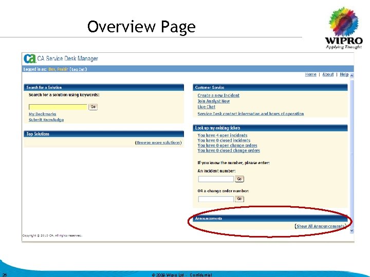 Overview Page 26 © 2009 Wipro Ltd - Confidential 