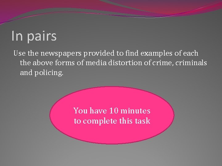 In pairs Use the newspapers provided to find examples of each the above forms