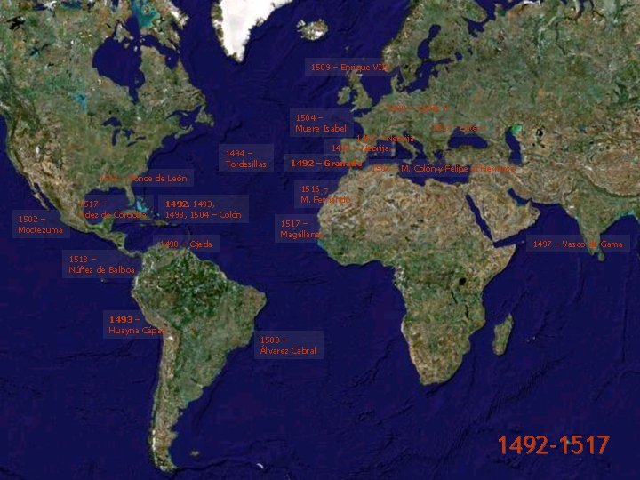 1509 – Enrique VIII 1504 – Muere Isabel 1494 – Tordesillas 1513 – Ponce