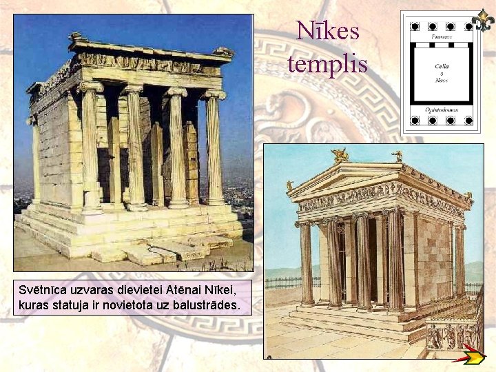Nīkes templis Svētnīca uzvaras dievietei Atēnai Nīkei, kuras statuja ir novietota uz balustrādes. 