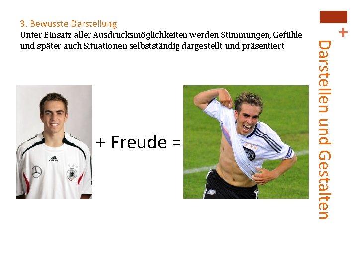 + Freude = Darstellen und Gestalten Unter Einsatz aller Ausdrucksmöglichkeiten werden Stimmungen, Gefühle und + Freude = Darstellen und Gestalten Unter Einsatz aller Ausdrucksmöglichkeiten werden Stimmungen, Gefühle und