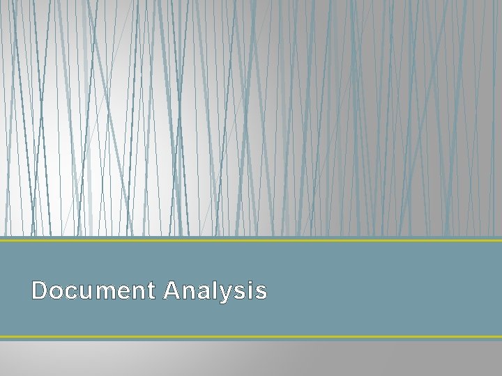 Document Analysis 