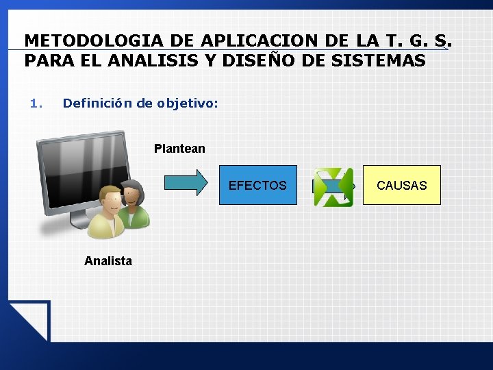 METODOLOGIA DE APLICACION DE LA T. G. S. PARA EL ANALISIS Y DISEÑO DE METODOLOGIA DE APLICACION DE LA T. G. S. PARA EL ANALISIS Y DISEÑO DE