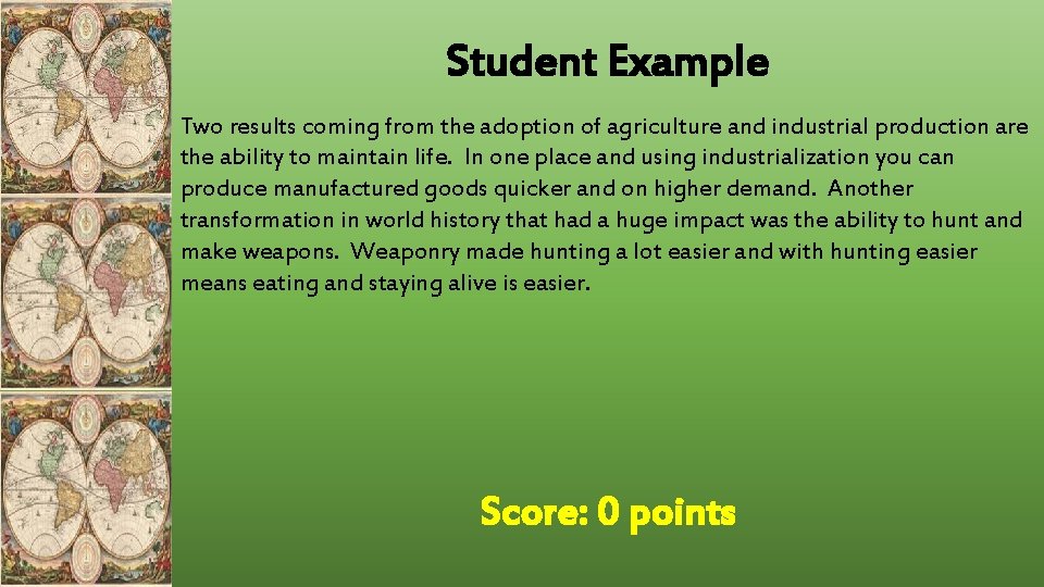Student Example Two results coming from the adoption of agriculture and industrial production are Student Example Two results coming from the adoption of agriculture and industrial production are