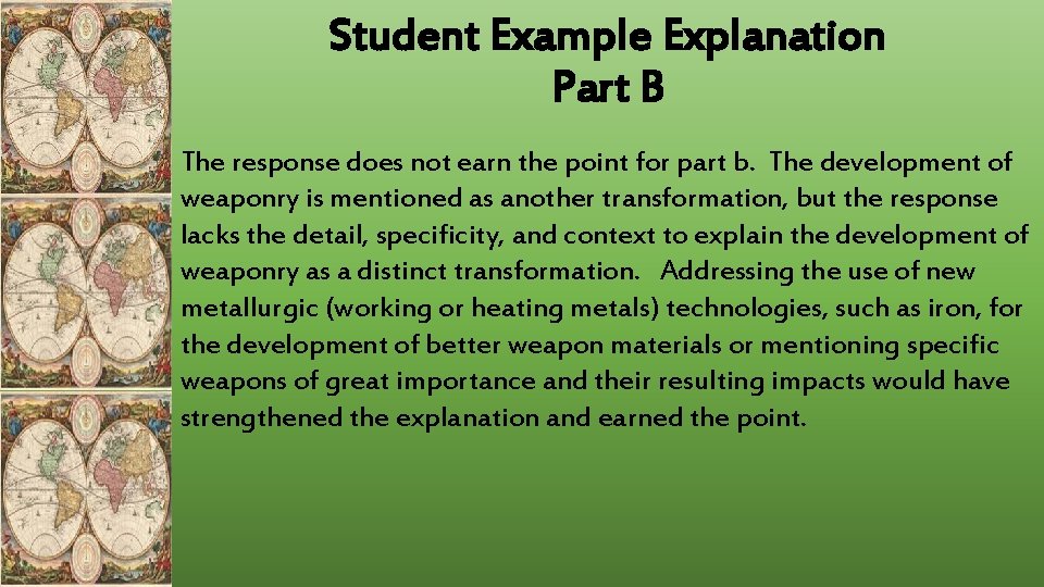 Student Example Explanation Part B The response does not earn the point for part Student Example Explanation Part B The response does not earn the point for part