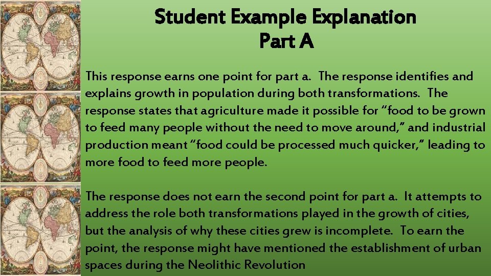 Student Example Explanation Part A This response earns one point for part a. The Student Example Explanation Part A This response earns one point for part a. The