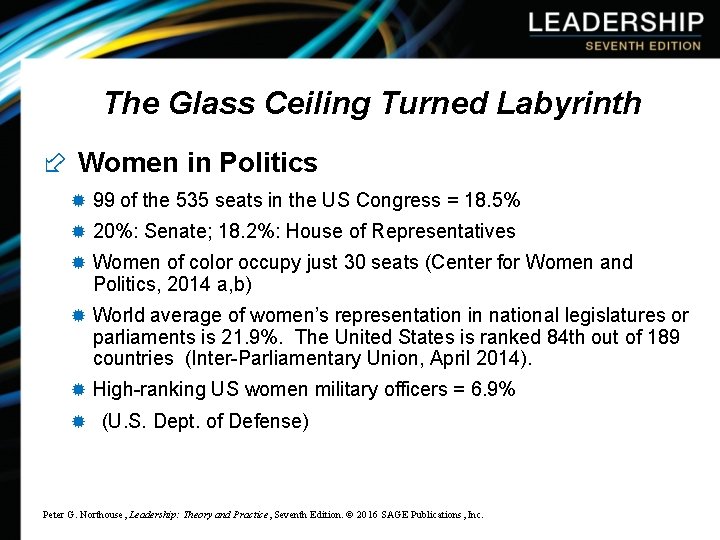 The Glass Ceiling Turned Labyrinth ÷ Women in Politics ® 99 of the 535