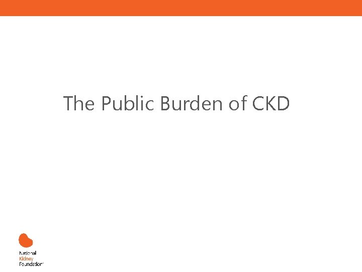 The Public Burden of CKD 