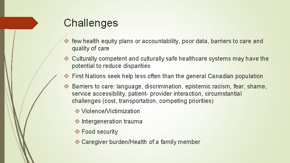 Challenges few health equity plans or accountability, poor data, barriers to care and quality