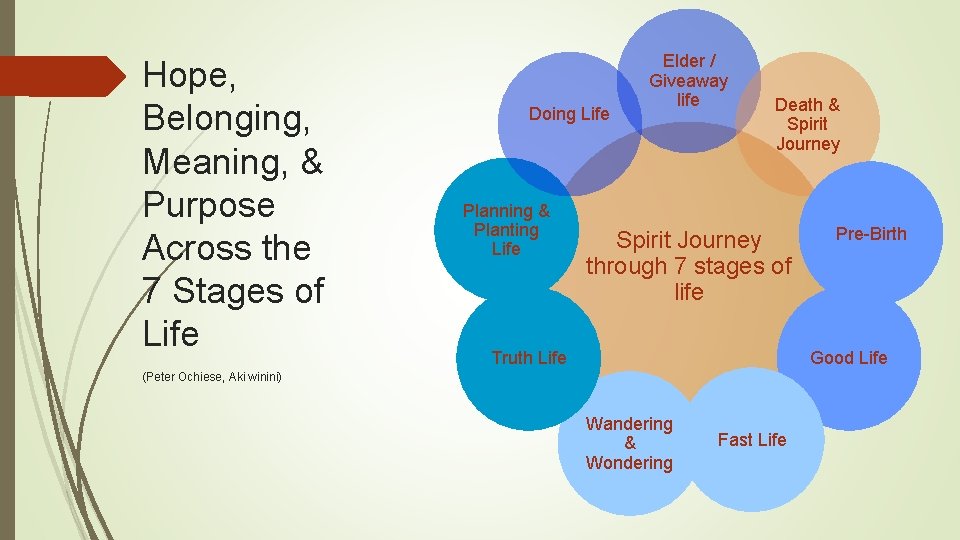 Hope, Belonging, Meaning, & Purpose Across the 7 Stages of Life Doing Life Planning Hope, Belonging, Meaning, & Purpose Across the 7 Stages of Life Doing Life Planning