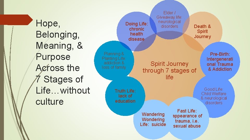 Hope, Belonging, Meaning, & Purpose Across the 7 Stages of Life…without culture Doing Life: