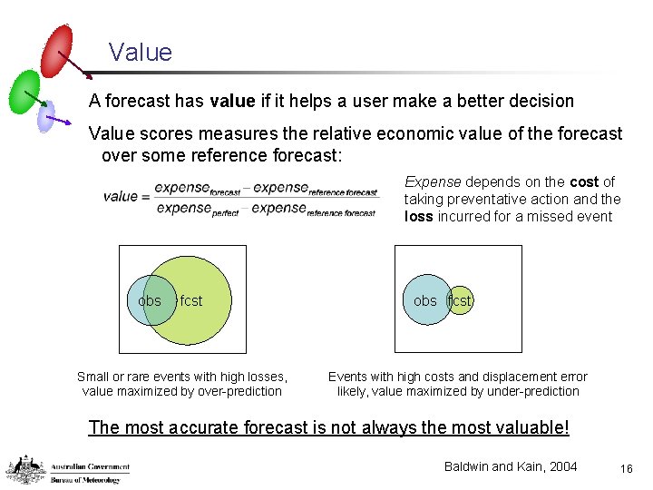 Value A forecast has value if it helps a user make a better decision