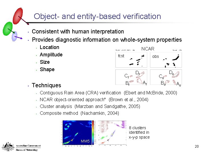 Object- and entity-based verification • • Consistent with human interpretation Provides diagnostic information on