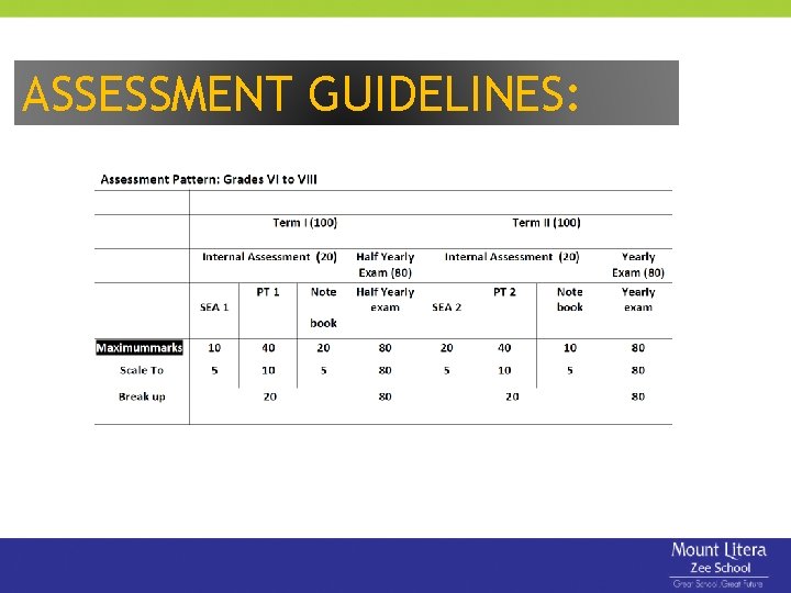 ASSESSMENT GUIDELINES: 