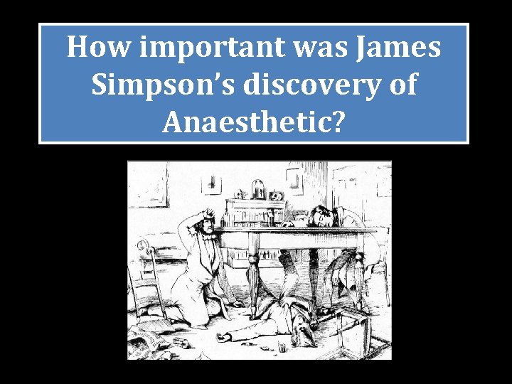 How important was James Simpson’s discovery of Anaesthetic? 