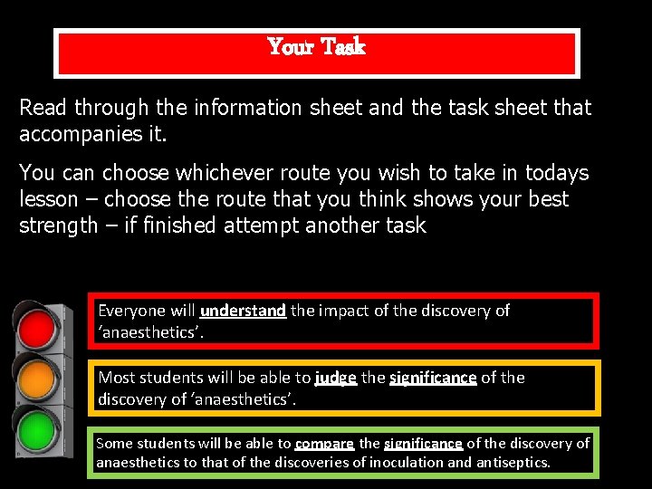 Your Task Read through the information sheet and the task sheet that accompanies it.