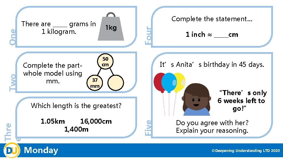 Complete the partwhole model using mm. Four There are _____ grams in 1 kilogram.