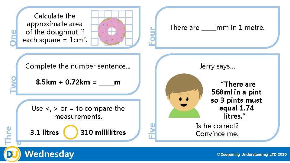 Four One Calculate the approximate area of the doughnut if each square = 1