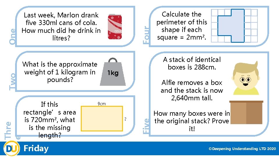 Friday One Four Alfie removes a box and the stack is now 2, 640