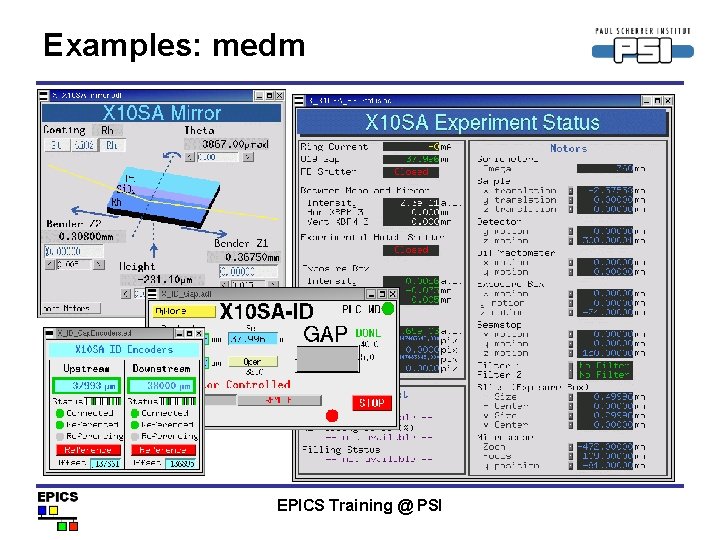 Examples: medm EPICS Training @ PSI 