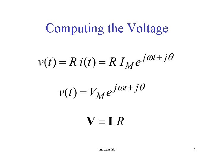 Computing the Voltage lecture 20 4 