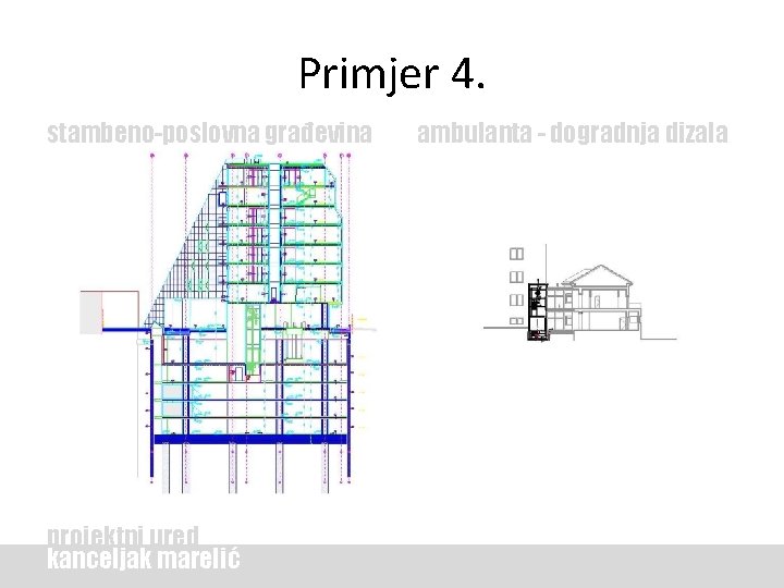 Primjer 4. stambeno-poslovna građevina projektni ured kanceljak marelić ambulanta - dogradnja dizala 