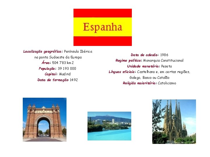 Localização geográfica: Península Ibérica na ponta Sudoeste da Europa Área: 504 783 km 2