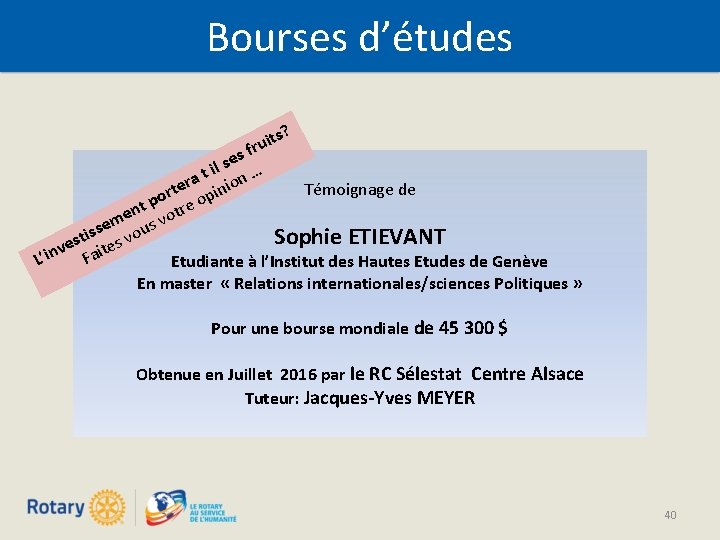 Bourses d’études ts? i u fr s e il s … t era inion