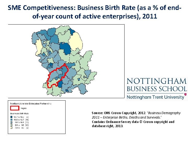SME Competitiveness: Business Birth Rate (as a % of endof-year count of active enterprises), SME Competitiveness: Business Birth Rate (as a % of endof-year count of active enterprises),