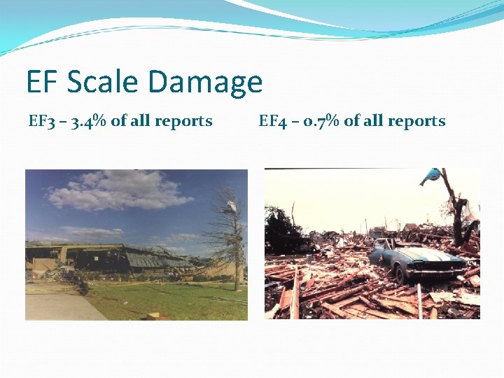 EF Scale Damage EF 3 – 3. 4% of all reports EF 4 – EF Scale Damage EF 3 – 3. 4% of all reports EF 4 –