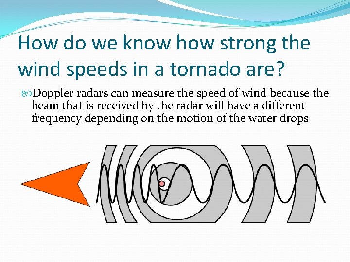 How do we know how strong the wind speeds in a tornado are? Doppler How do we know how strong the wind speeds in a tornado are? Doppler