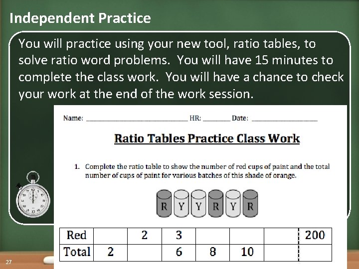 21 st Century Lessons Introduction to Ratio Tables