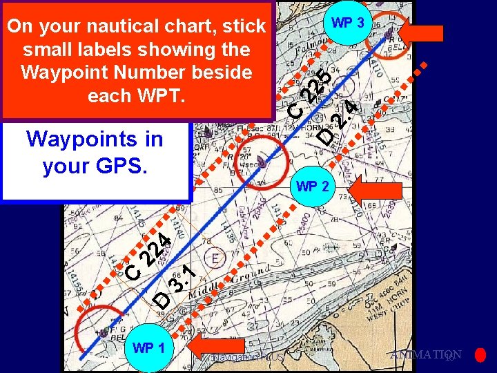 D 2. 4 22 5 WP 3 C On your nautical chart, stick Determine