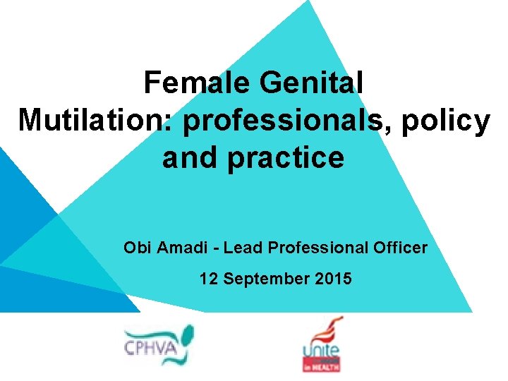 Female Genital Mutilation: professionals, policy and practice Obi Amadi - Lead Professional Officer 12