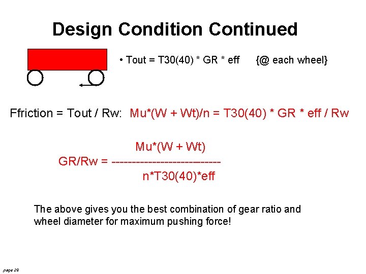 Design Condition Continued • Tout = T 30(40) * GR * eff {@ each