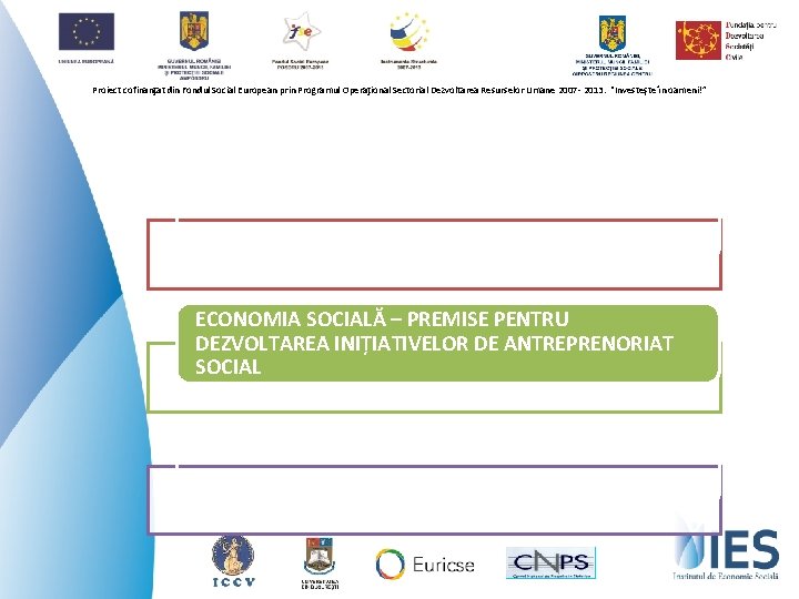 Proiect cofinanţat din Fondul Social European prin Programul Operaţional Sectorial Dezvoltarea Resurselor Umane 2007