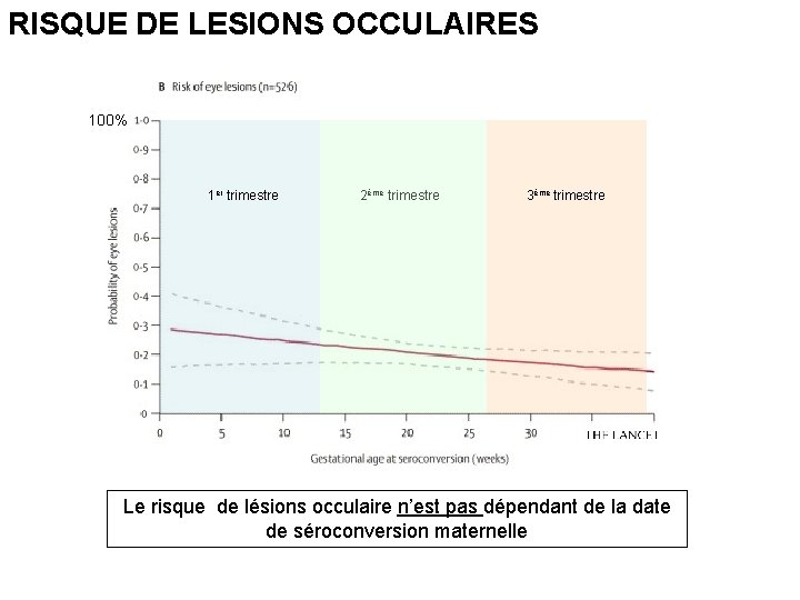 RISQUE DE LESIONS OCCULAIRES 100% 1 er trimestre 2ème trimestre 3ème trimestre Le risque RISQUE DE LESIONS OCCULAIRES 100% 1 er trimestre 2ème trimestre 3ème trimestre Le risque