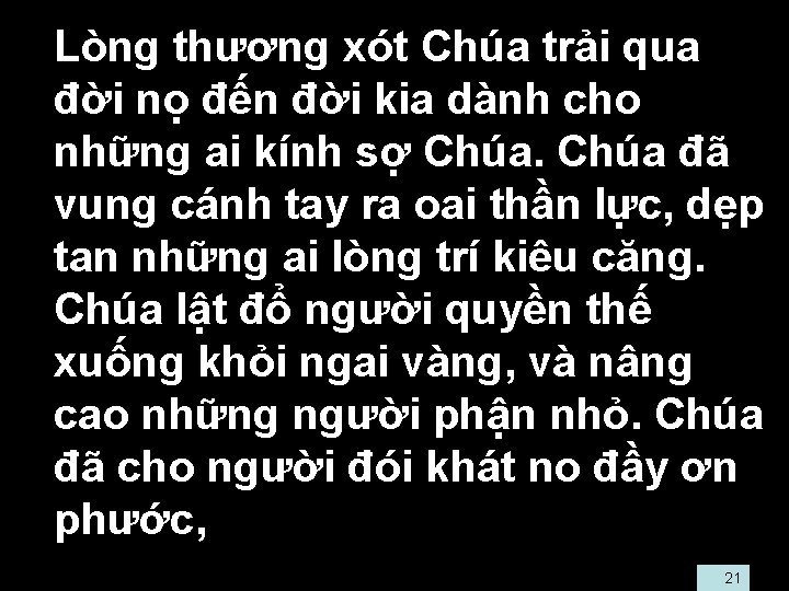  • Lòng thương xót Chúa trải qua đời nọ đến đời kia dành