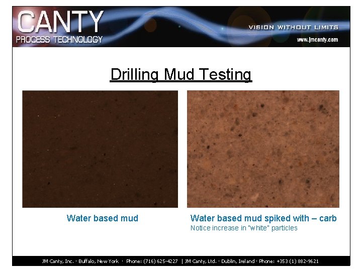 Drilling Mud Testing Water based mud spiked with – carb Notice increase in “white”